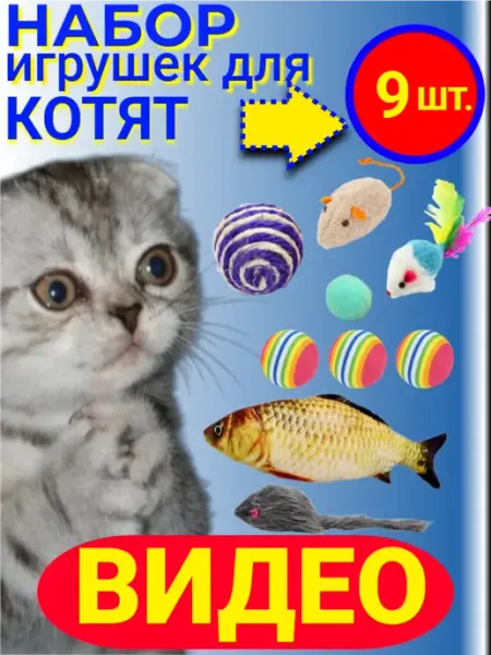 Интересный набор игрушки для кошек и котят, 9 шт PremiumPetsGame