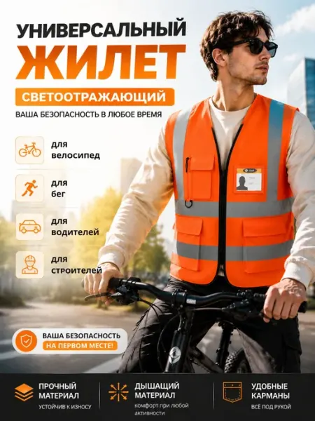 Жилет светоотражающий автомобильный, Для