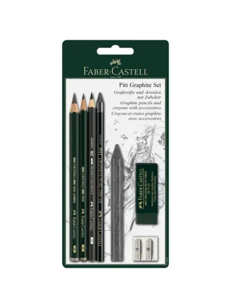 Набор карандашей ч г "Pitt Graphite", 5шт.+ластик+точилка Faber-Castell