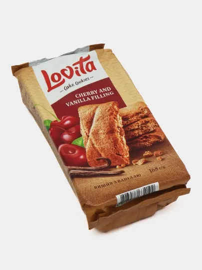 Сдобное печенье Roshen Lovita Cake Cookies с вишнево-ванильной начинкой, 168 гр - Печенье