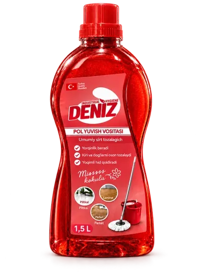 Средство для мытья полов и поверхностей Deniz Industrial Hygiene, с ароматом цветов - Средства для ухода за мебелью и полом
