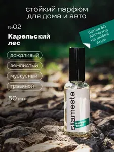 Ароматизатор для автомобиля и дома №02 Карельский лес / Karelian forest, травянистый парфюм для интерьера, спрей, 50 мл