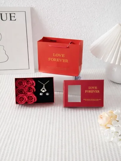 Подарочный набор Love Forever-романтическая подарочная коробка с розами из мыла, ювелирные