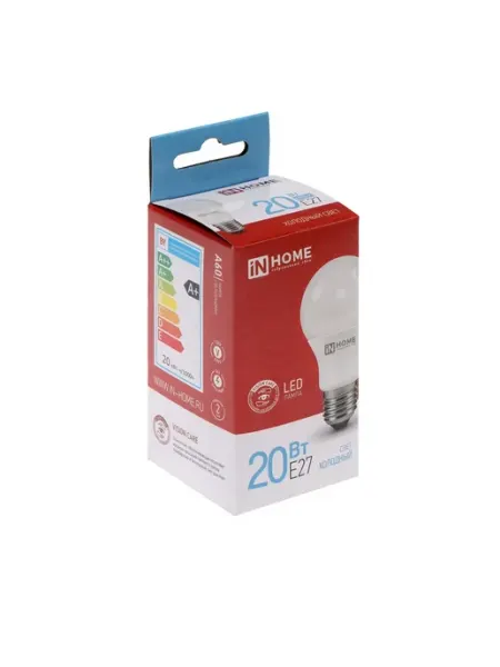 Лампа светодиодная LED-A60 Е27 20Вт 230В 6500К 1900Лм InHome