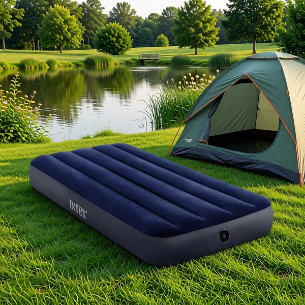 Надувной матрас Intex Jr. twin Classic Downy, флокированный, 76 см x 191 см x 25 см