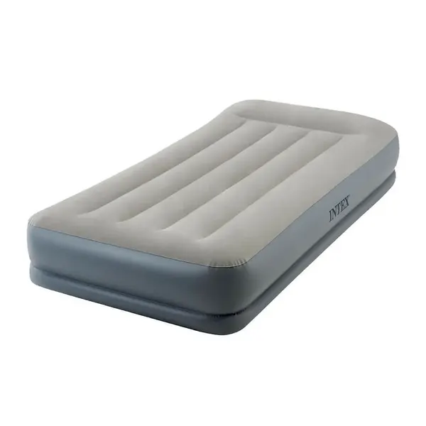 Односпальная надувная кровать Intex Mid Rice Airbed (64116), 99x191x30 см, нагрузка до 136 кг, винил с велюром, серый