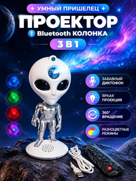 Проектор звездного неба Астронавт ночник детям NovaShop