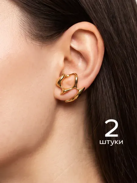Серьги пусеты крупные бижутерия Polovinka