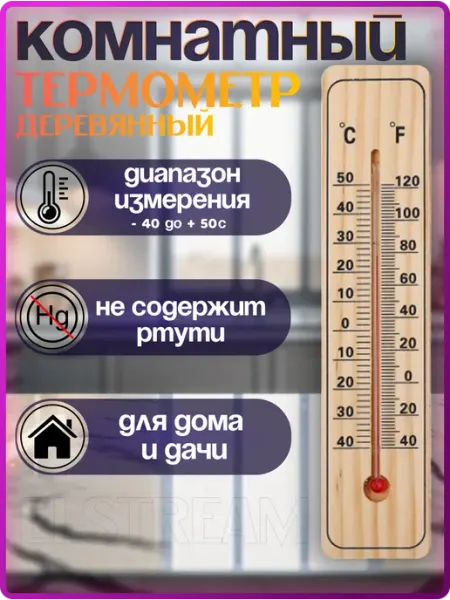 Термометр комнатный для дома настенный для помещений Elstream