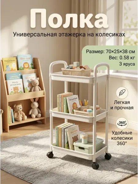 Этажерка на колесиках напольная для рассады и дома MebelPRO