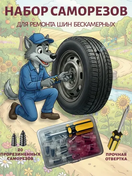 Набор саморезов для ремонта шин, ремкомплект для шин авто и