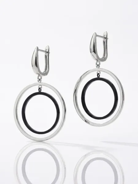 Серьги кольца крупные висячие бижутерия Beverly jewelry