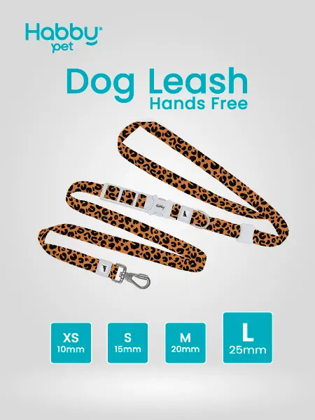 Habby Pet Поводок для собак Hands Free Wild Leopard