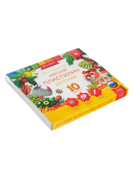 Пластилин 10 цветов для детского творчества Mazari