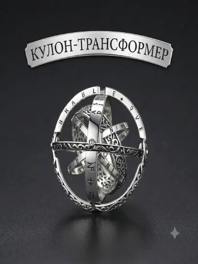 Кольцо превращающийся в кулон, в стиле ретро, серебристое кольцо для женщин и мужчин - Мужские бижутерные украшения