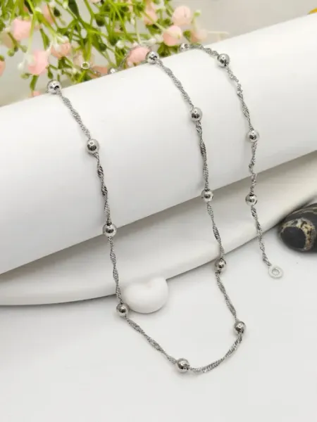 Цепочка на шею Сингапур с шариками 5 мм и браслет набор Jewerly
