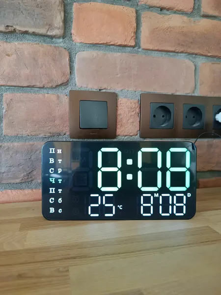 Светодиодные часы-погодная станция, календарь и будильник X6659