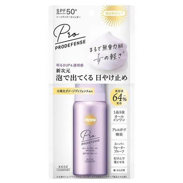 KOSE Мусс Солнцезащитный SUNCUT PRODEFENSE SPF50+ PA с коллагеном и скваленом, 60 гр. баллон