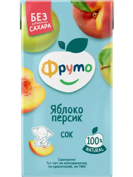 Сок Яблоко, персик без сахара с 3 лет 500 мл ФрутоНяня