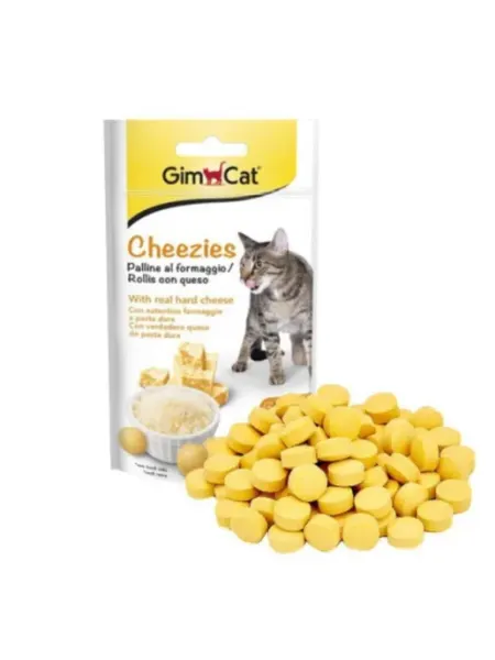 Лакомства для кошек таблетки со вкусом сыра Gimcat