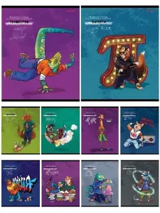 Предметные тетради "URBAN FRIENDS" со справочным материалом - комплект 10шт, 48л, яркие глянцевые тетради