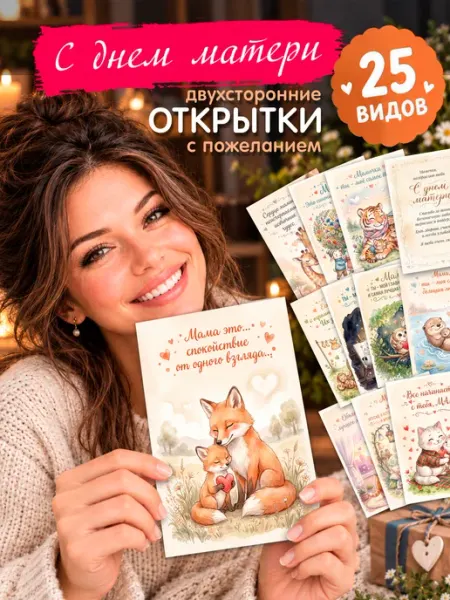 Мини открытки набор с пожеланиями для мамы StickerHouse Natali Pank
