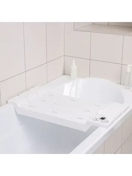 Белое сиденье пластиковое для ванны, 69×33×7.5 см DivaisAB