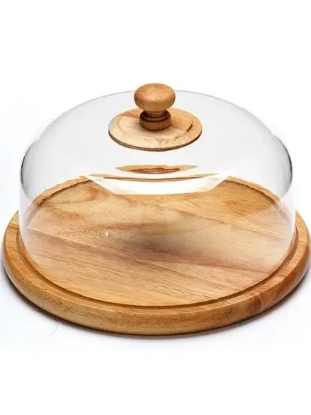 Хлебница пластиковая с крышкой с деревянной доской Crockery Shop