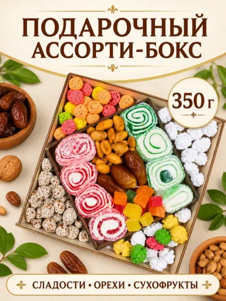 NATURAL FRUT Подарочный набор №2 фруктово-ореховый, 350 гр