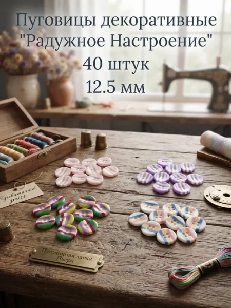 Пуговицы пластиковые декоративные яркие 12.5 мм