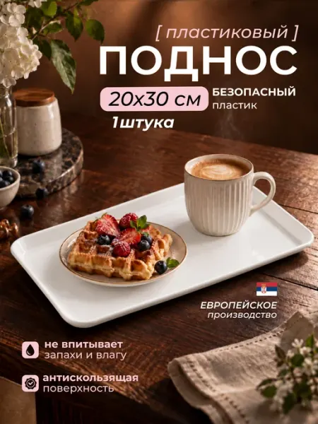 Поднос пластиковый прямоугольный 20х30 DRINA