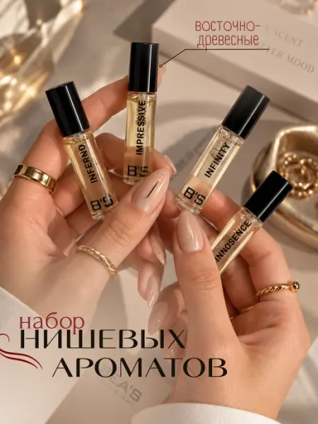 Духи BEAS набор пробников стойкие нишевые 4 шт по 3 мл BEA'S Beauty & Scent