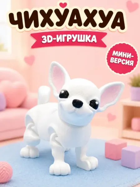 Игрушка чихуахуа мини 3D подвижная антистресс