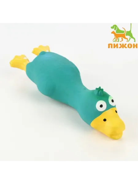 Игрушка для собак Утка латексная пищащая 17 см Пижон