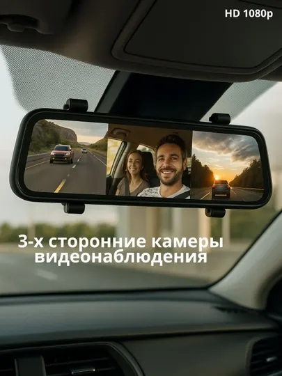 Зеркало видеорегистратор для автомобиля, Full HD запись и обзор