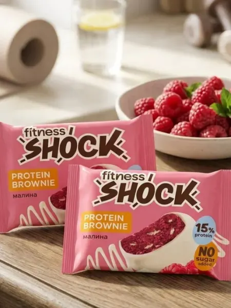 Протеиновый бисквит малина 2x70 г FitnesSHOCK
