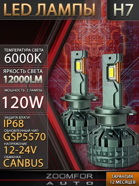 Лед лампы H7 120W led для авто zoomfor-auto