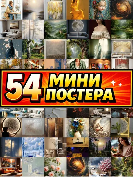 Бумажный дом Fun Минипостеры 54 шт картины в мягкий свет