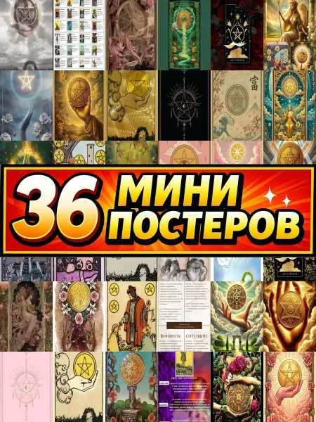 Бумажный дом Fun Минипостеры 36 шт карты таро Туз Пентаклей