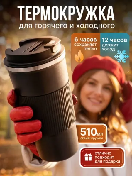 Термокружка автомобильная для кофе