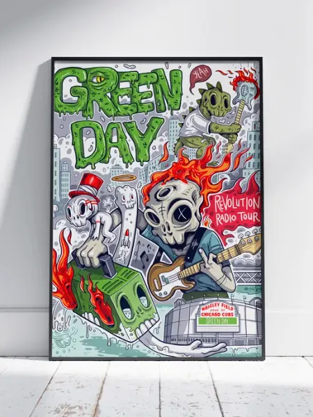 Плакат Грин Дэй (Green Day 18) - Постер A3 42x30 см HEAVEN POSTER