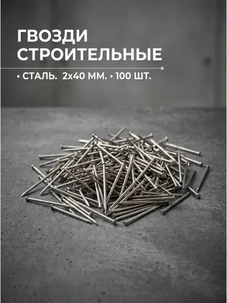Гвозди строительные 2x40 100шт Речицкий метизный завод