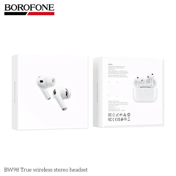 Наушники беспроводные TWS BOROFONE BW98 True, bluetooth V6.0 (Белый)