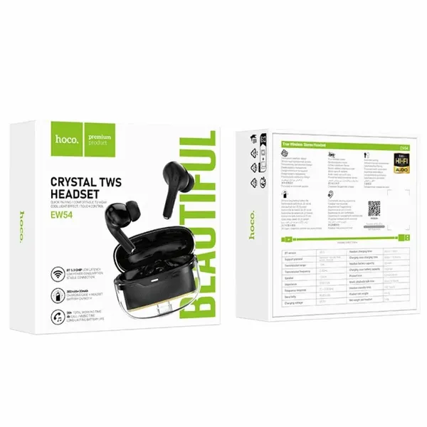 Наушники беспроводные TWS HOCO EW54 Rayo, bluetooth V5.3 (Черный)