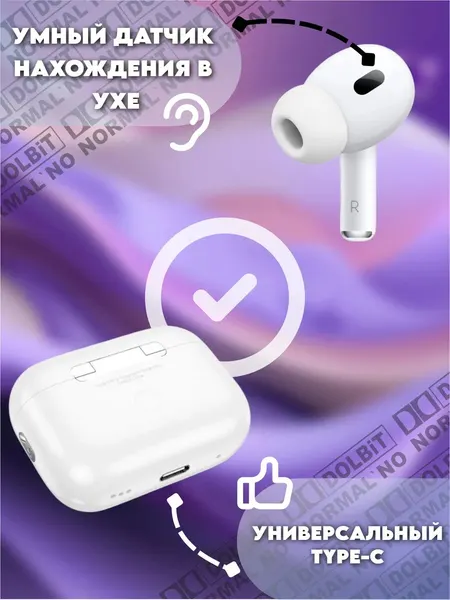 Hoco Беспроводные наушники Hoco EW79 с сенсорным экраном, ANC, white