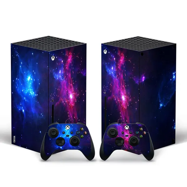 Наклейка MyPads для игровой приставки Xbox Series X космос фиолетовый