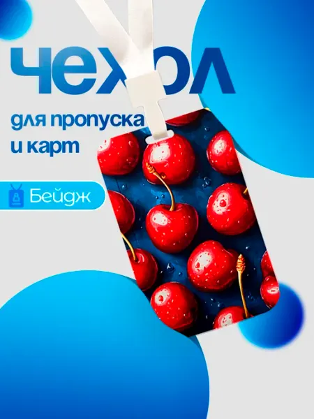 Пластиковый бейдж для пропуска, карты, проездного на ленте SLVGO