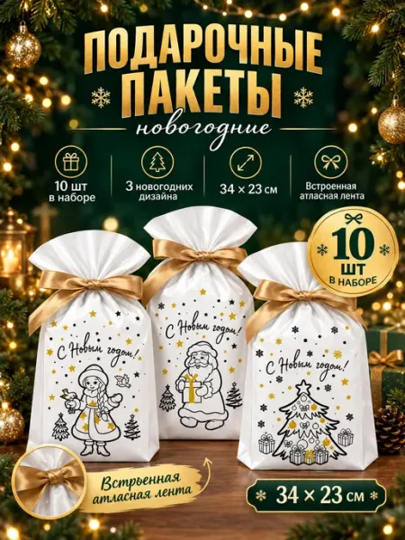 Новогодние пакеты подарочные MiniJoysik