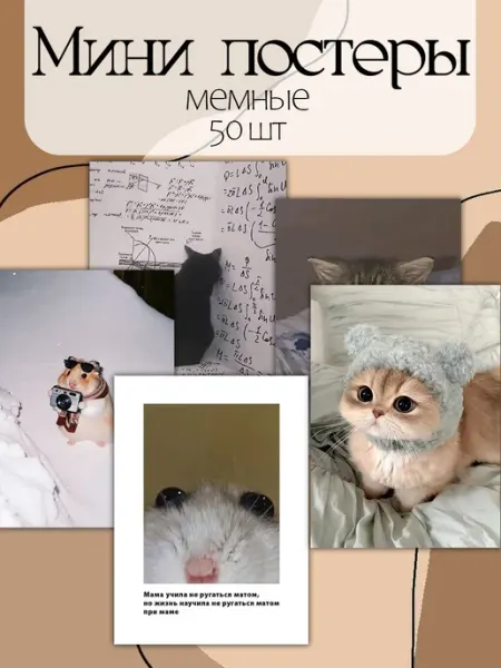 Смешные постеры мемы, мини постеры мемы тик ток StickerHouse Natali Pank