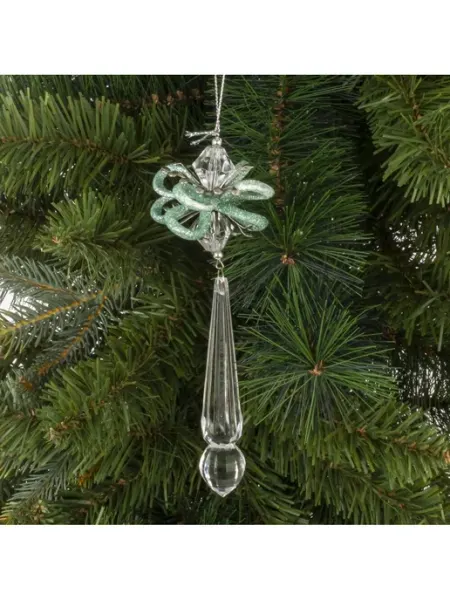 Елочное украшение "Зеленый цветок" 4.5х4.5х16 GoodGifts Нужные подарки!